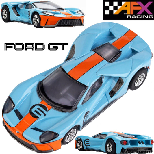 AFX 22052 Ford GT Heritage #6 Gulf HO Slot Car MegaG+ for Autoworld AFX22052