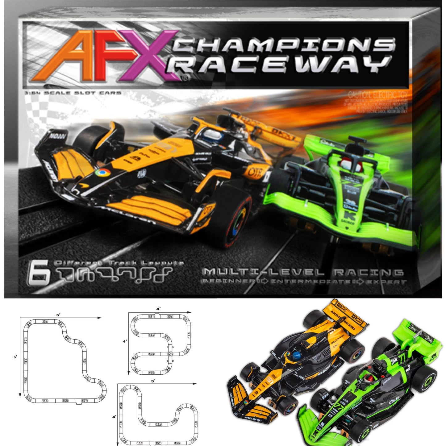 AFX Champions Raceway HO Slot Car Race Track Set 22122 Formula F1