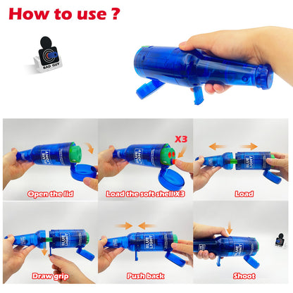 Drink Bottle Toy Gun with Foam Dart Bullets, Toy Foam Blaster Guns for Boy & Girl, Soda Blaster Guns Shooting Model,