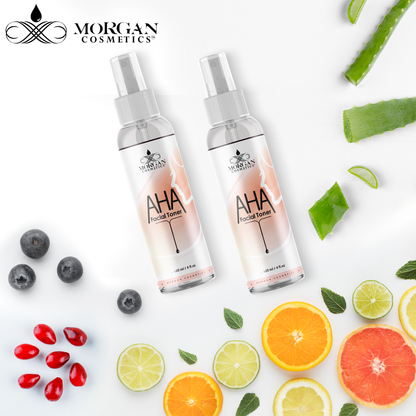 AHA Facial Toner 4 oz for Aging Skin - Hydrating Toner for Dry Skin - Face Toner for Acne Prone Skin - Pore Minimizing Toner for Oily Skin - Facial Toner Spray (4 Oz) by Morgan Cosmetics