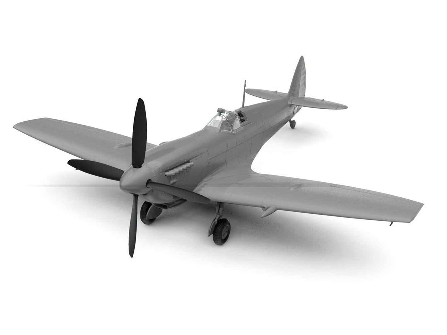 Level 2 Model Kit Supermarine Spitfire Mk.IXe Fighter Aircraft with 3 Scheme Options 1/48 Plastic Model Kit by Airfix