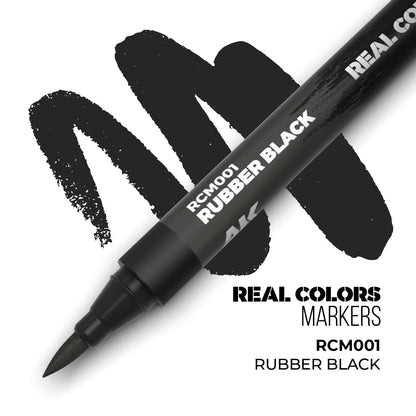 AK Interactive Markers: Real Color Markers - Rubber Black