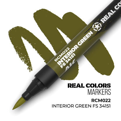 AK Interactive Markers: Real Color Markers - Interior Green FS 34151
