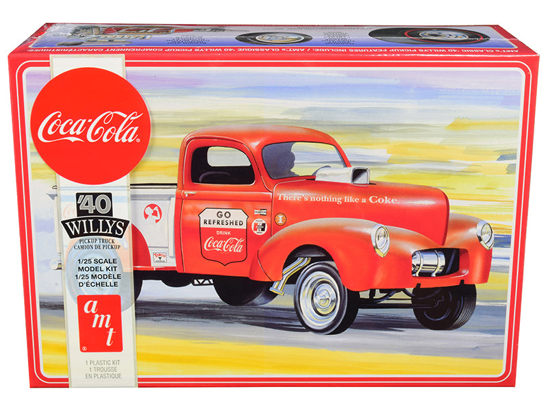 Skill 3 Model Kit 1940 Willys Gasser Pickup Truck "Coca-Cola" 1/25 Scale Model by AMT  free shipping USA