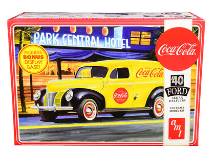 Skill 3 Model Kit 1940 Ford Sedan Delivery Van "Coca-Cola" with Display Base 1/25 Scale Model by AMT  free shipping USA