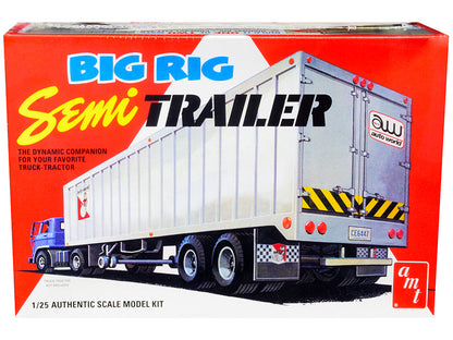 Skill 3 Model Kit Big Rig Semi Trailer with 2 Pallets 2-In-1 Kit 1/25 Scale Model by AMT  free shipping USA