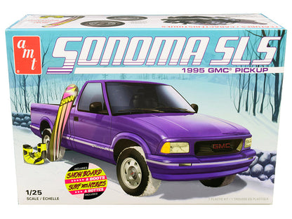 Skill 2 Model Kit 1995 GMC Sonoma SLS Pickup Truck with Snowboard and Boots 1/25 Scale Model by AMT  free shipping USA