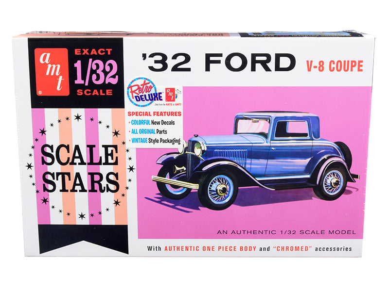 Skill 2 Model Kit 1932 Ford V-8 Coupe "Scale Stars" 1/32 Scale Model by AMT  free shipping USA