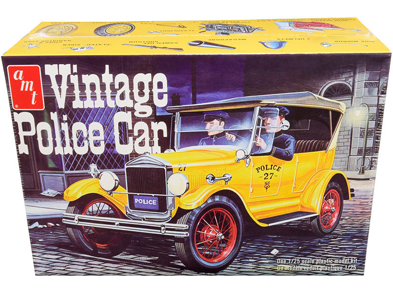 Skill 2 Model Kit 1927 Ford T Vintage Police Car 1/25 Scale Model by AMT  free shipping USA