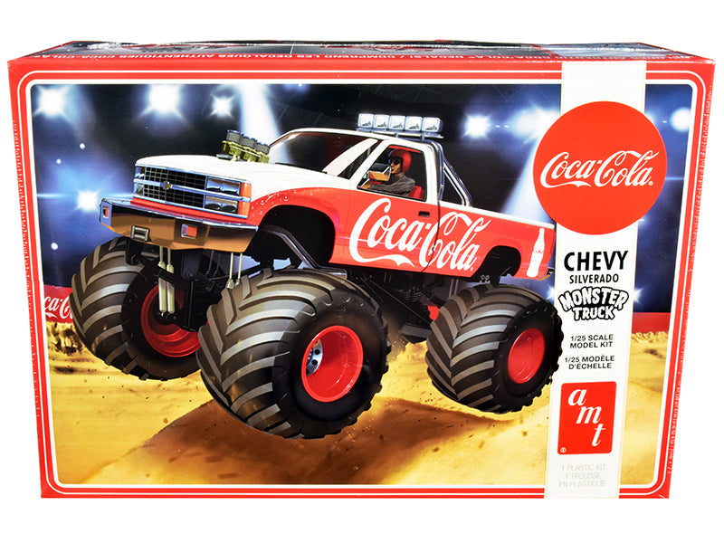 Skill 2 Model Kit Chevrolet Silverado Monster Truck "Coca-Cola" 1/25 Scale Model by AMT  free shipping USA