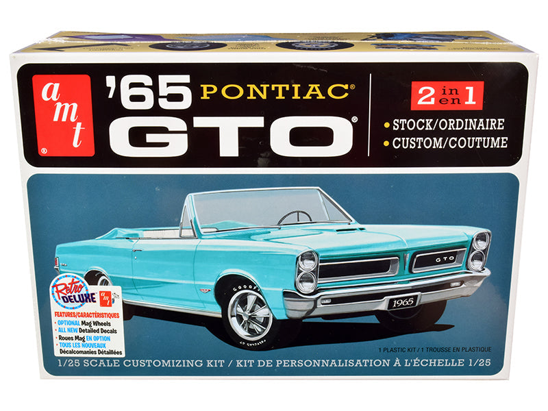 Skill 2 Model Kit 1965 Pontiac GTO 2-in-1 Kit 1/25 Scale Model by AMT  free shipping USA