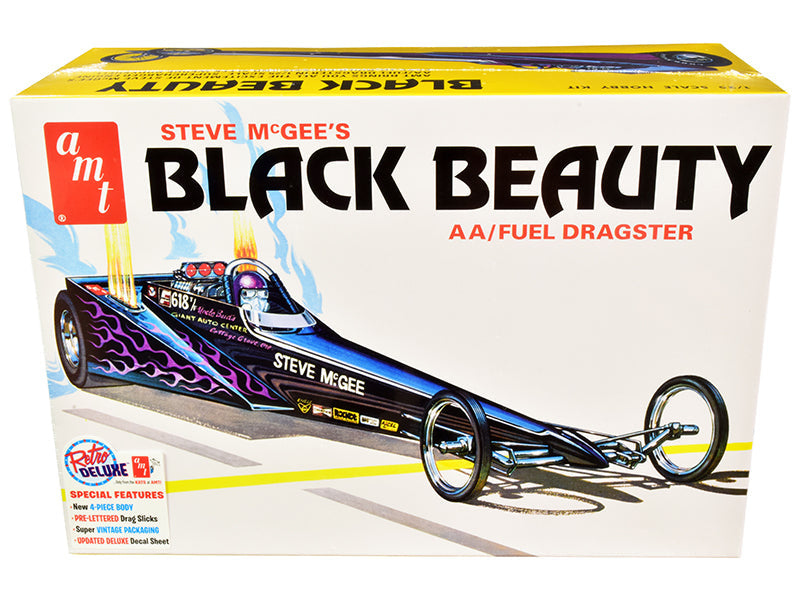 Skill 2 Model Kit Steve McGee's Black Beauty Wedge AA/Fuel Dragster 1/25 Scale Model by AMT  free shipping USA