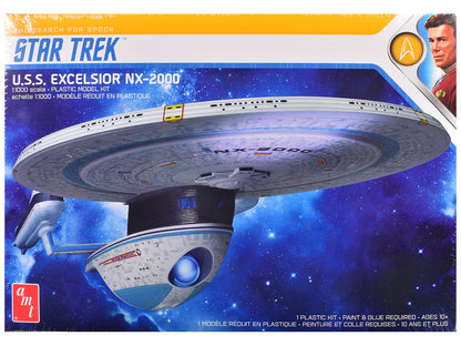 Skill 2 Model Kit U.S.S. Excelsior NX-2000 Space Ship "Star Trek III: The Search for Spock" (1984) Movie 1/1000 Scale Model by AMT  free shipping USA