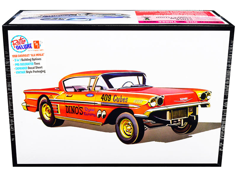 Skill 2 Model Kit 1958 Chevrolet Impala "Ala-Impala" 3-in-1 Kit 1/25 Scale Model by AMT  free shipping USA