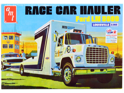 Skill 3 Model Kit Ford LN 8000 Race Car Hauler Louisville Line 1/25 Scale Model by AMT  free shipping USA