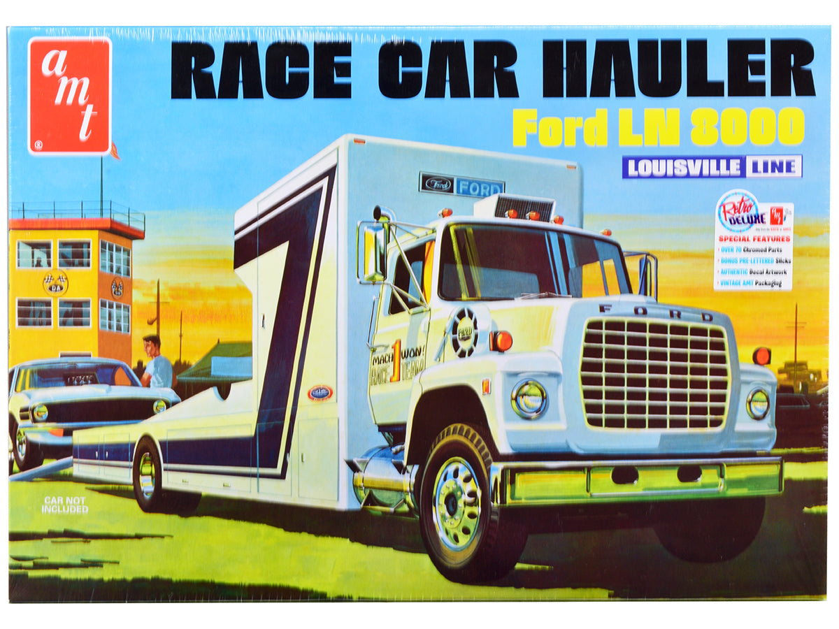 Skill 3 Model Kit Ford LN 8000 Race Car Hauler Louisville Line 1/25 Scale Model by AMT  free shipping USA