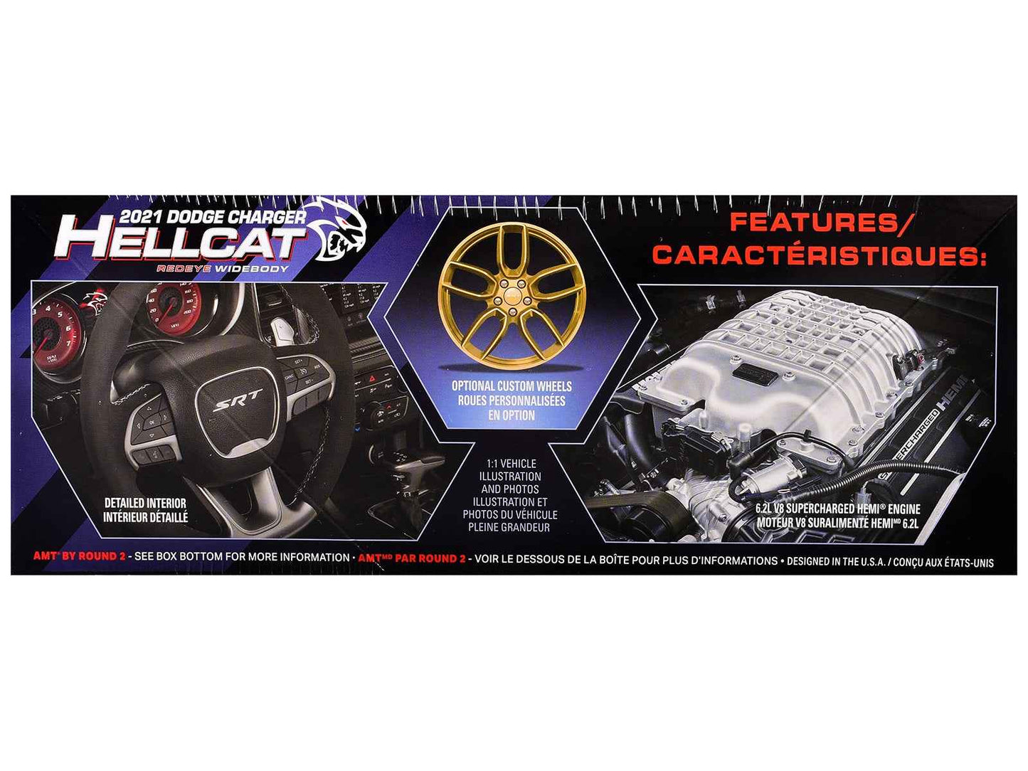 Skill 2 Model Kit 2021 Dodge Charger Hellcat Redeye Widebody 1/25 Scale Model by AMT
