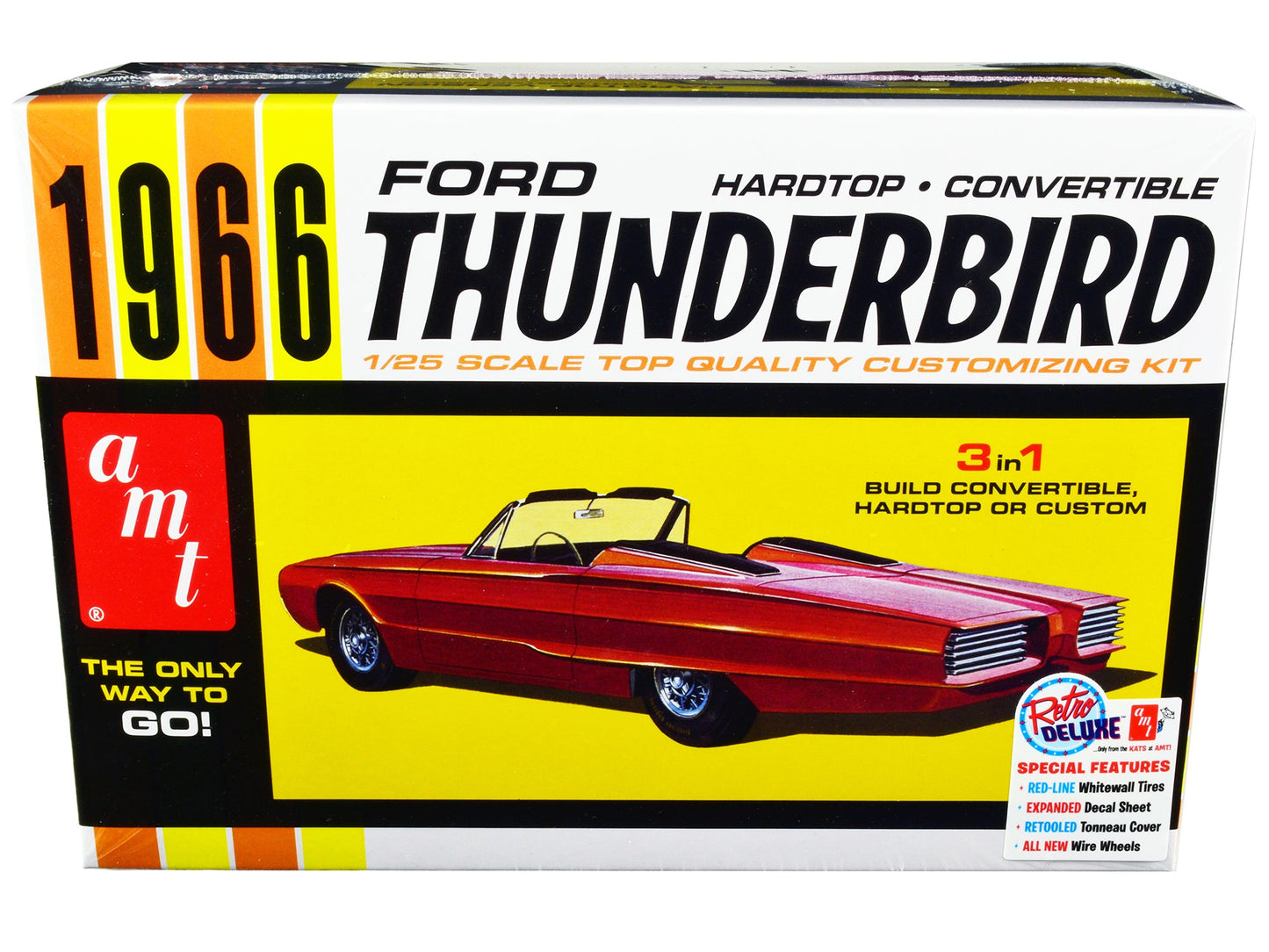 Skill 2 Model Kit 1966 Ford Thunderbird Hardtop/Convertible 3-in-1 Kit 1/25 Scale Model by AMT  free shipping USA