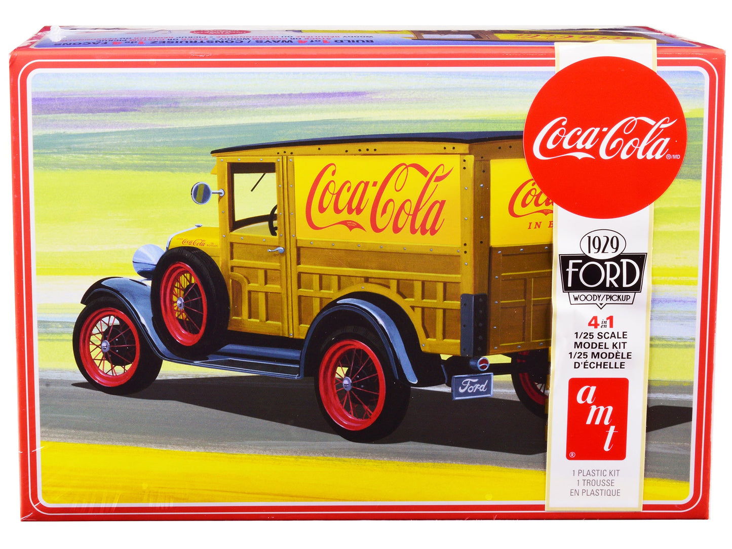 Skill 3 Model Kit 1929 Ford Woody/Pickup 4-in-1 Kit "Coca-Cola" 1/25 Scale Model Car by AMT  free shipping USA