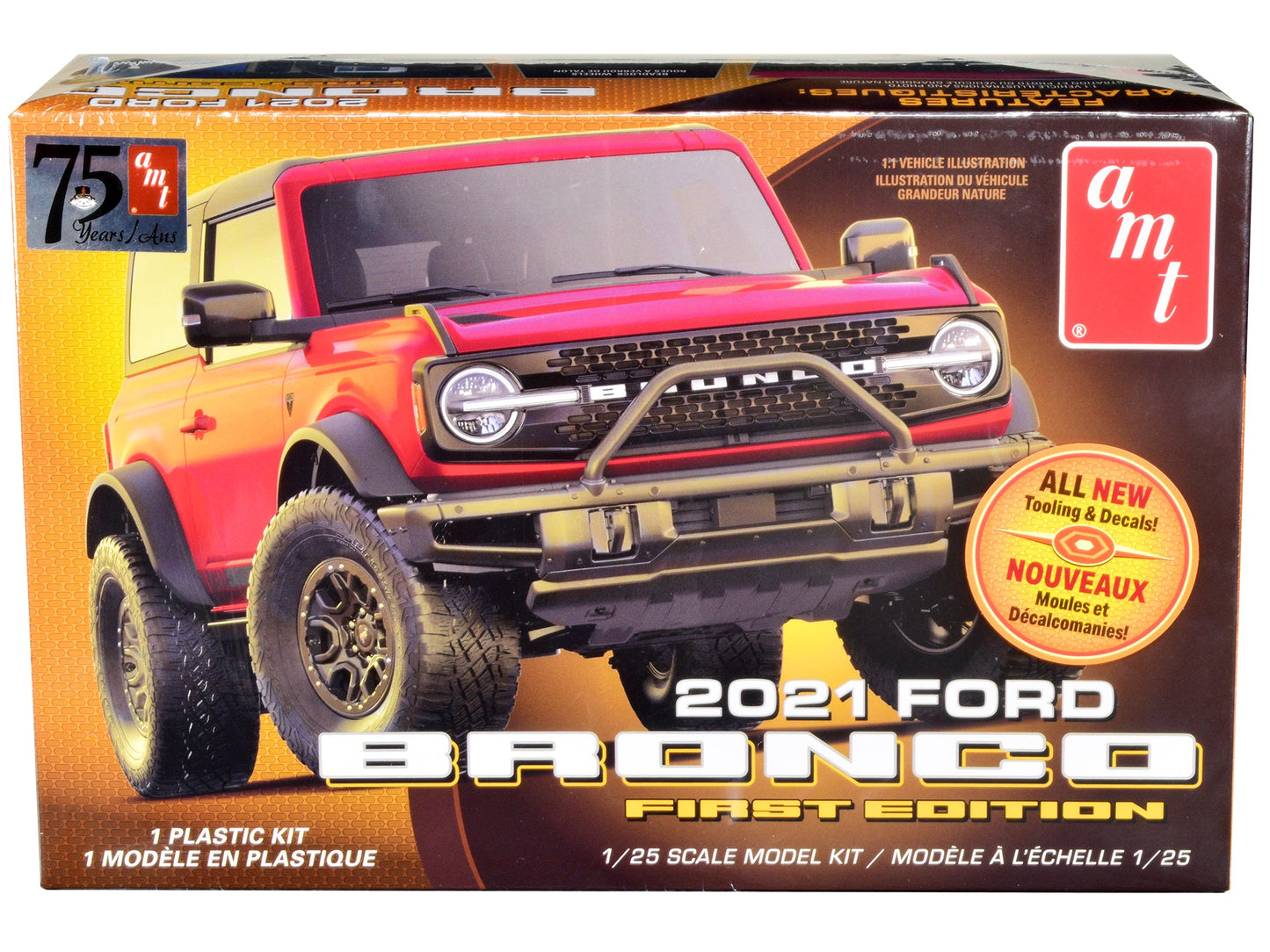 Skill 2 Model Kit 2021 Ford Bronco First Edition 1/25 Scale Model by AMT  free shipping USA