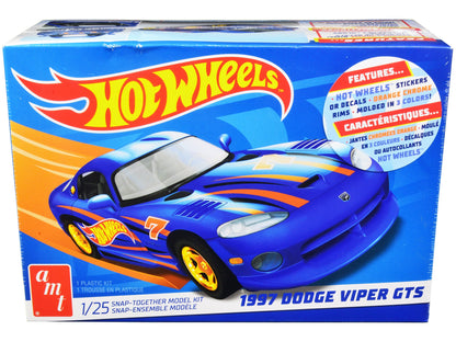 Skill 1 Snap Model Kit 1997 Dodge Viper GTS "Hot Wheels" 1/25 Scale Model by AMT  free shipping USA