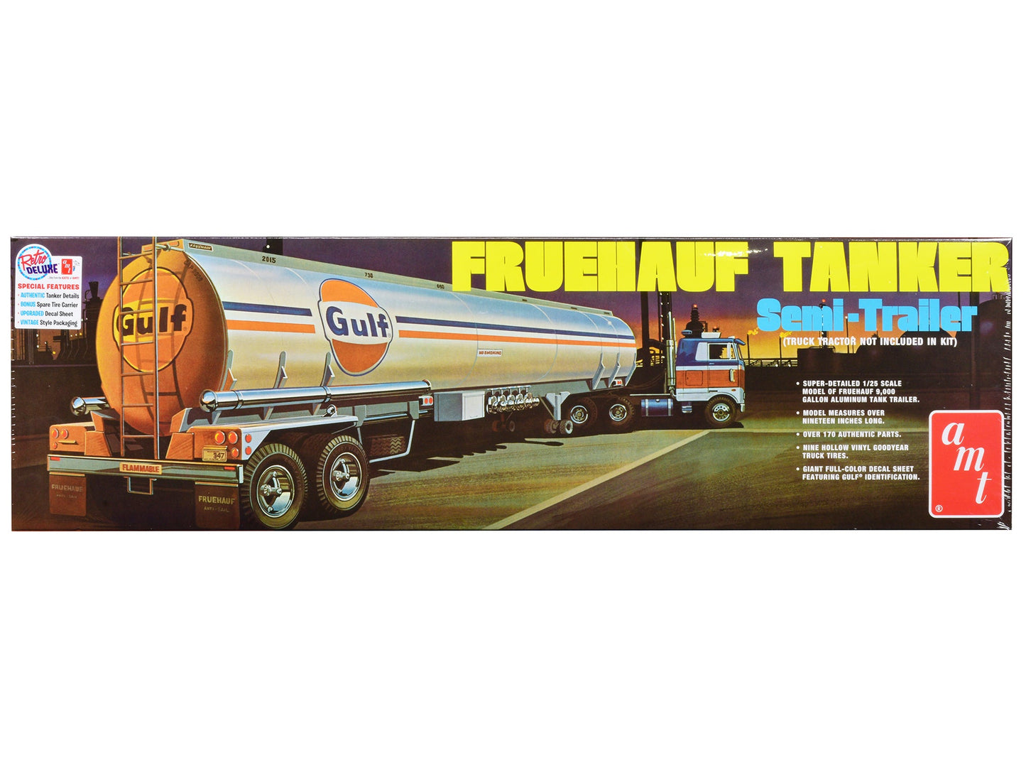 Skill 3 Model Kit Fruehauf Tanker Trailer "Gulf Oil" 1/25 Scale Model by AMT  free shipping USA