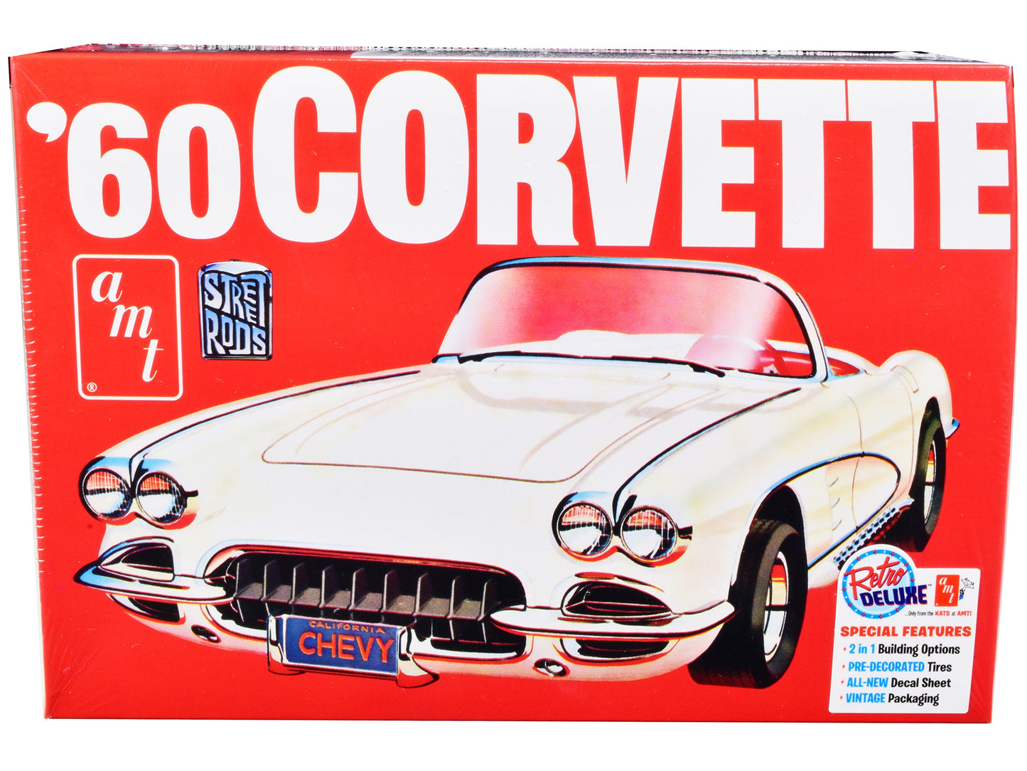 Skill 2 Model Kit 1960 Chevrolet Corvette "Street Rods" 1/25 Scale Model by AMT  free shipping USA