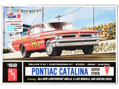 Skill 2 Model Kit 1962 Pontiac Catalina Super Stock 3-in-1 Kit 1/25 Scale Model by AMT  free shipping USA