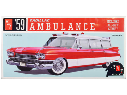 Skill 2 Model Kit 1959 Cadillac Ambulance with Gurney Accessory 1/25 Scale Model by AMT  free shipping USA