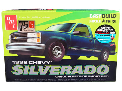 Skill 2 Model Kit 1992 Chevrolet Silverado C1500 Fleetside Short Bed Pickup Truck "Easy Build" 1/25 Scale Model by AMT  free shipping USA
