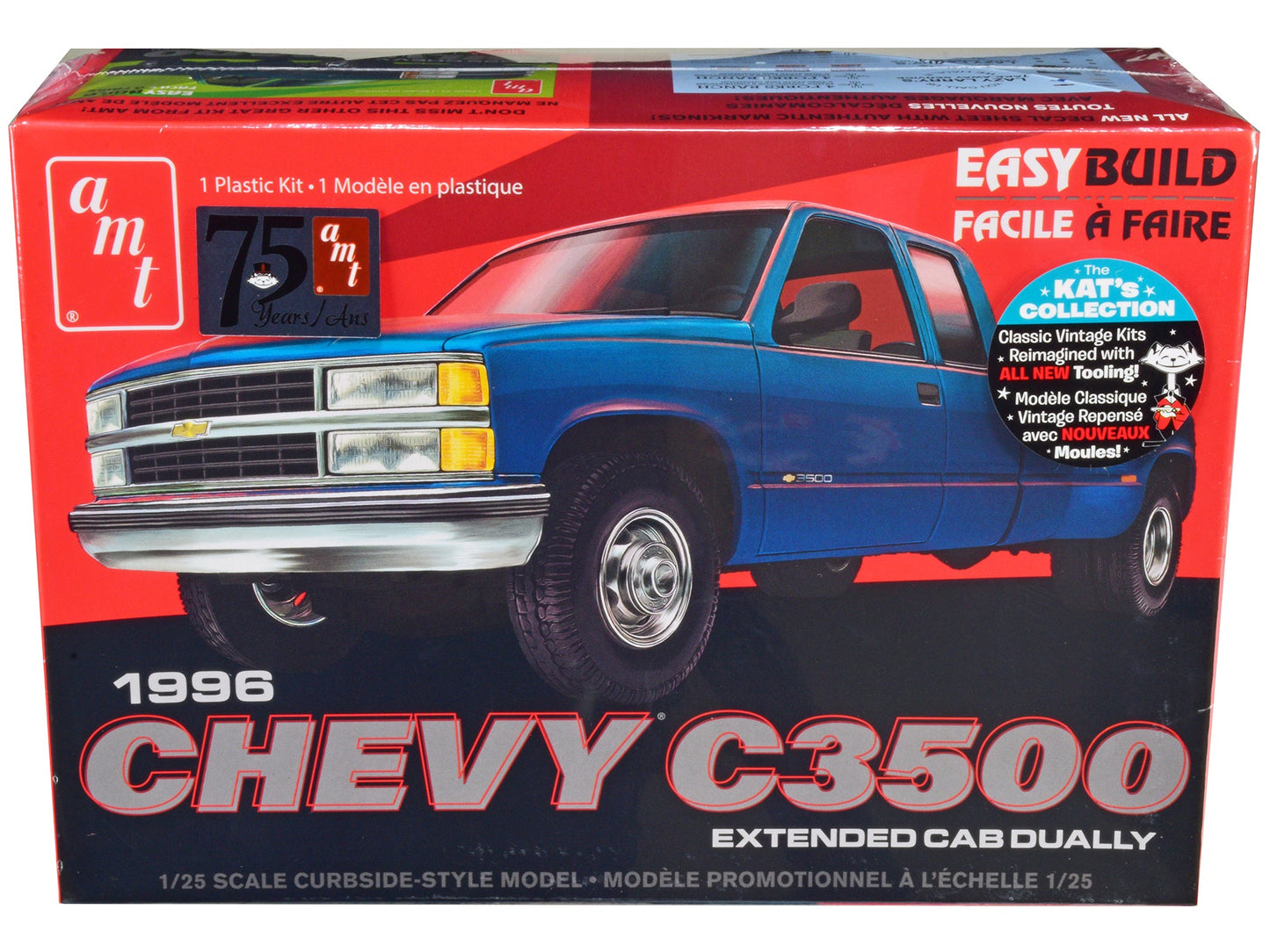 Skill 2 Model Kit 1996 Chevrolet C3500 Extended Cab Dually Pickup Truck "Easy Build" 1/25 Scale Model by AMT  free shipping USA