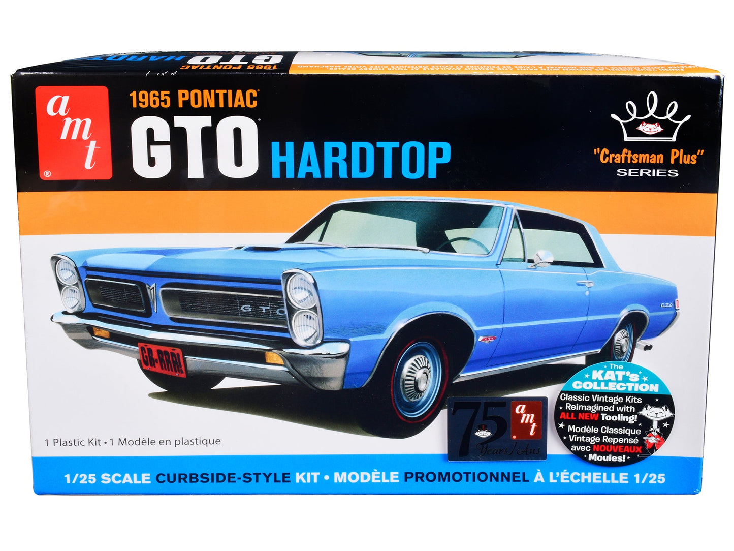 Skill 2 Model Kit 1965 Pontiac GTO Hardtop "Craftsman Plus" Series 1/25 Scale Model by AMT  free shipping USA