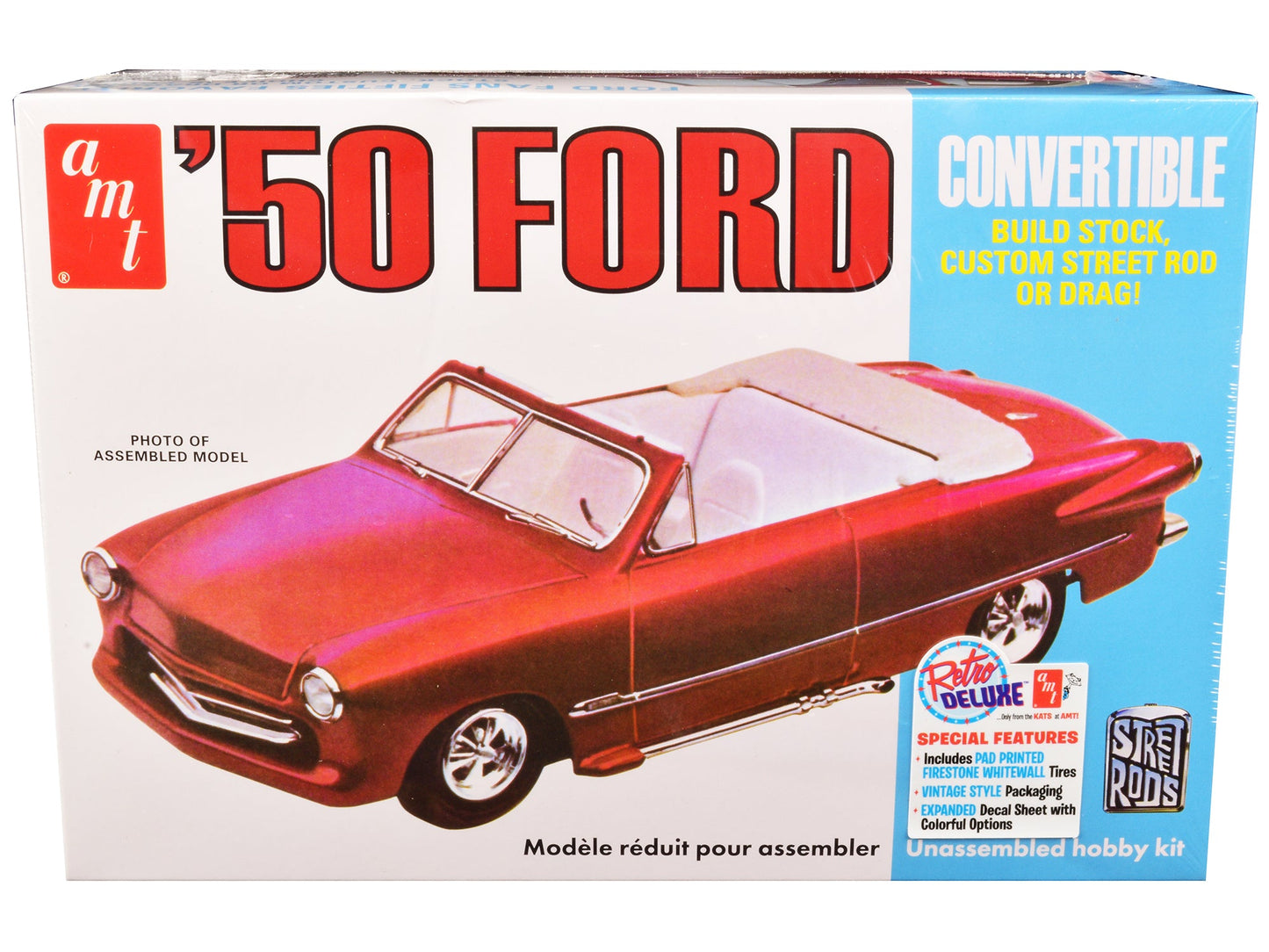 Skill 2 Model Kit 1950 Ford Convertible "Street Rods" 3-in-1 Kit 1/25 Scale Model by AMT  free shipping USA