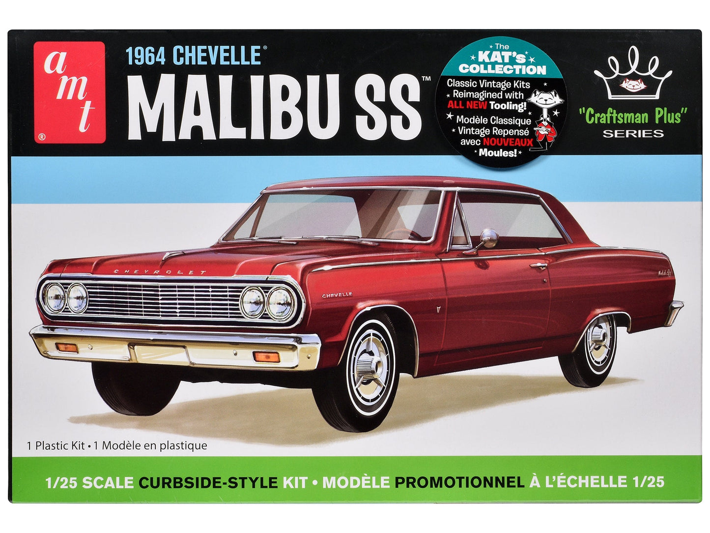 Skill 2 Model Kit 1964 Chevrolet Chevelle Malibu SS "Craftsman Plus" Series 1/25 Scale Model by AMT  free shipping USA
