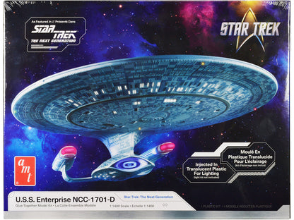Skill 2 Model Kit U.S.S. Enterprise NCC-1701-D Space Ship "Star Trek: The Next Generation" (1987-1994) TV Series 1/1400 Scale Model by AMT  free shipping USA