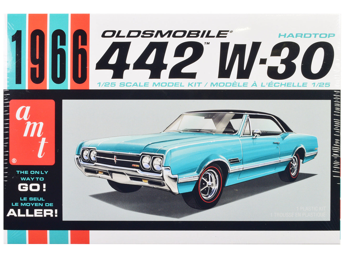 Skill 2 Model Kit 1966 Oldsmobile 442 W-30 Hardtop 1/25 Scale Model by AMT  free shipping USA