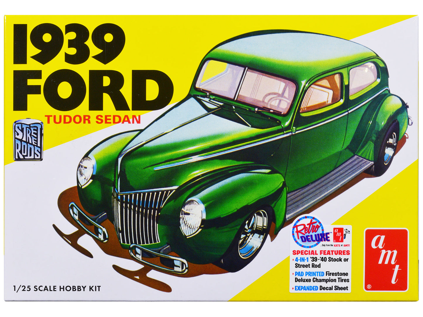 Skill 2 Model Kit 1939 Ford Tudor Sedan "Street Rod" Series 1/25 Scale Model by AMT  free shipping USA