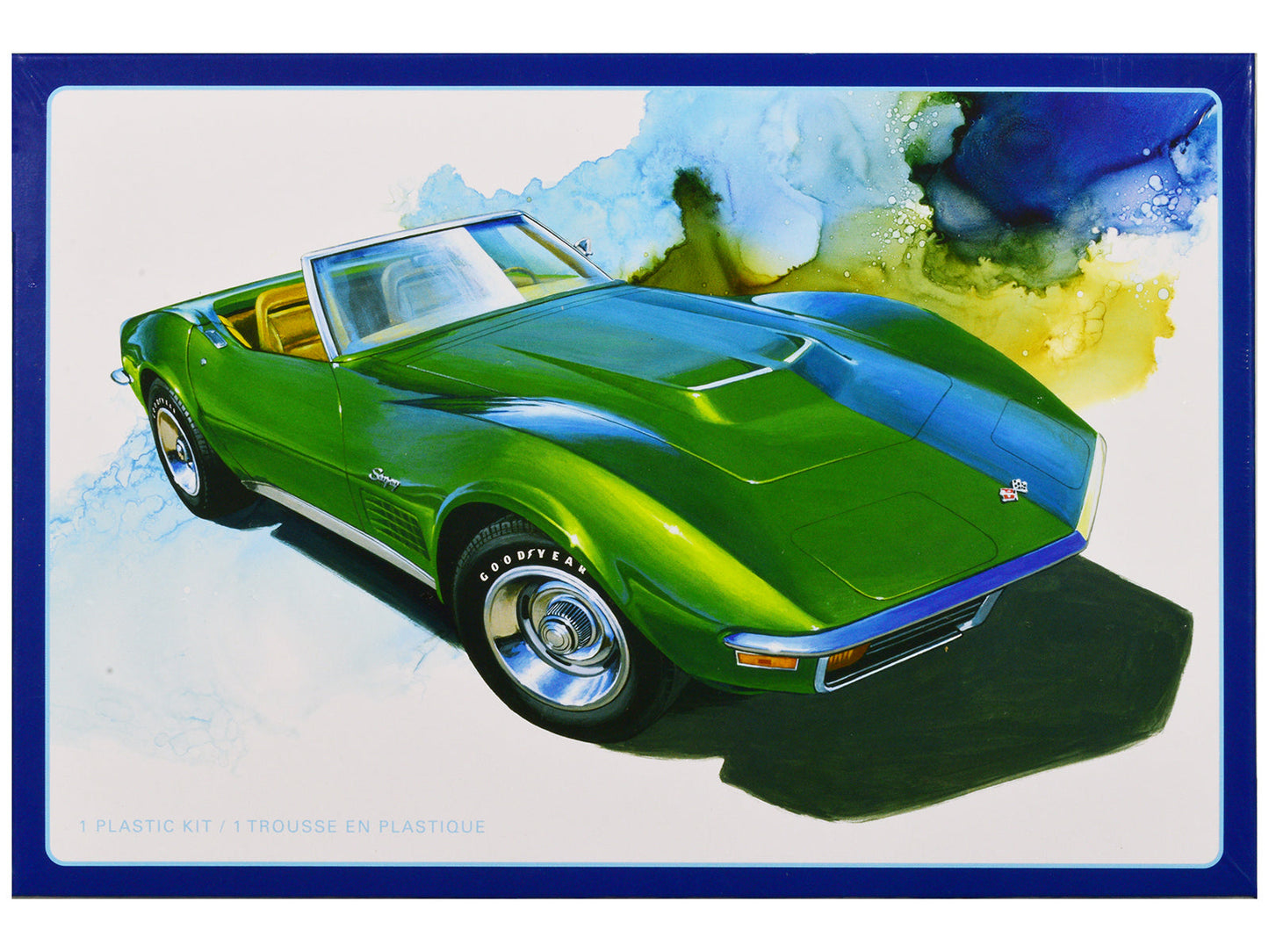 Skill 2 Model Kit 1972 Chevrolet Corvette Roadster 1/25 Scale Model by AMT  free shipping USA
