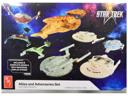 Skill 2 Model Kit Allies and Adversaries Space Ship Set "Star Trek" Franchise 1/2500 Scale Model by AMT  free shipping USA