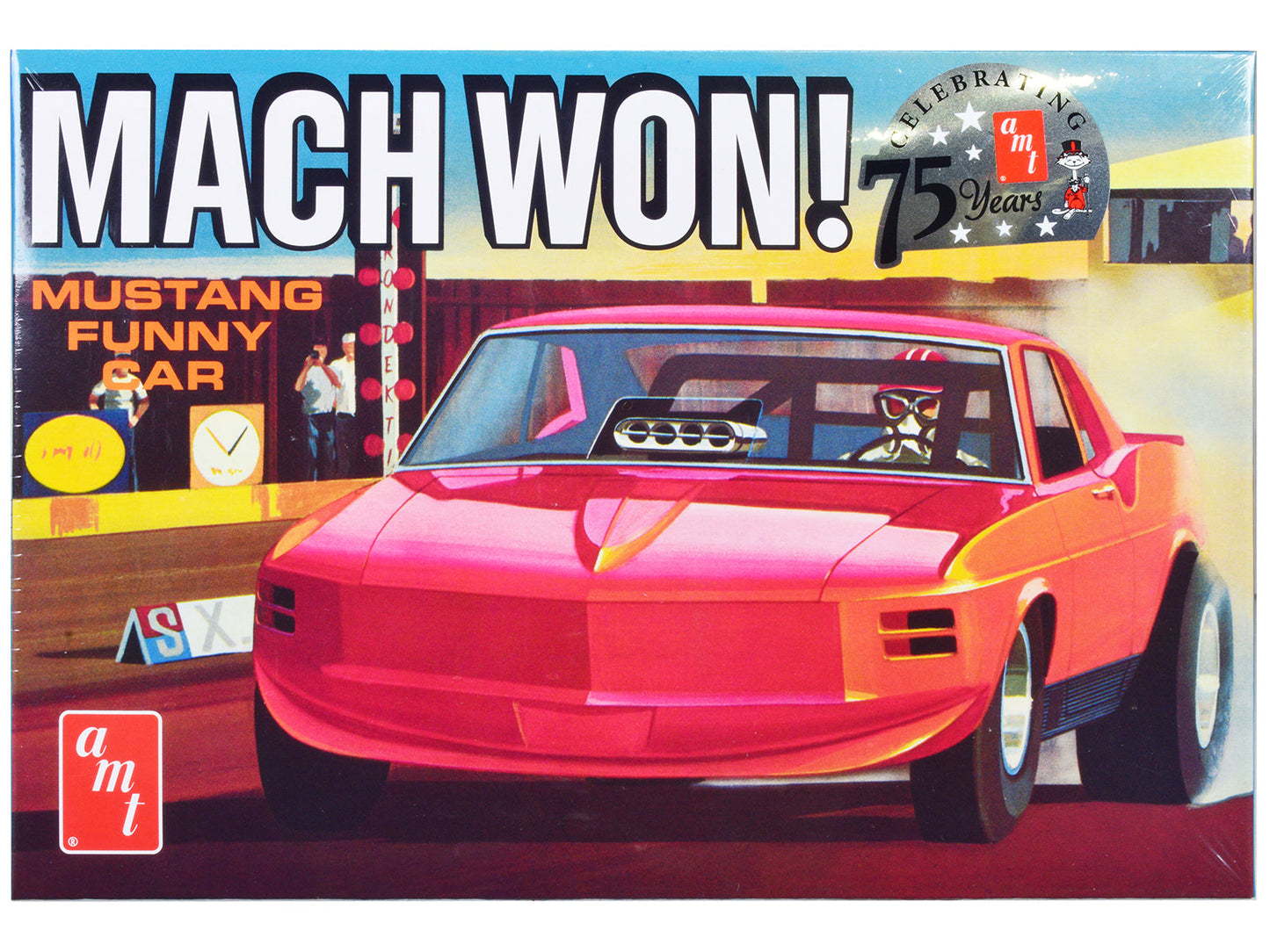 Skill 3 Model Kit 1970 Ford Mustang Funny Car "Mach Won" 1/25 Scale Model by AMT  free shipping USA