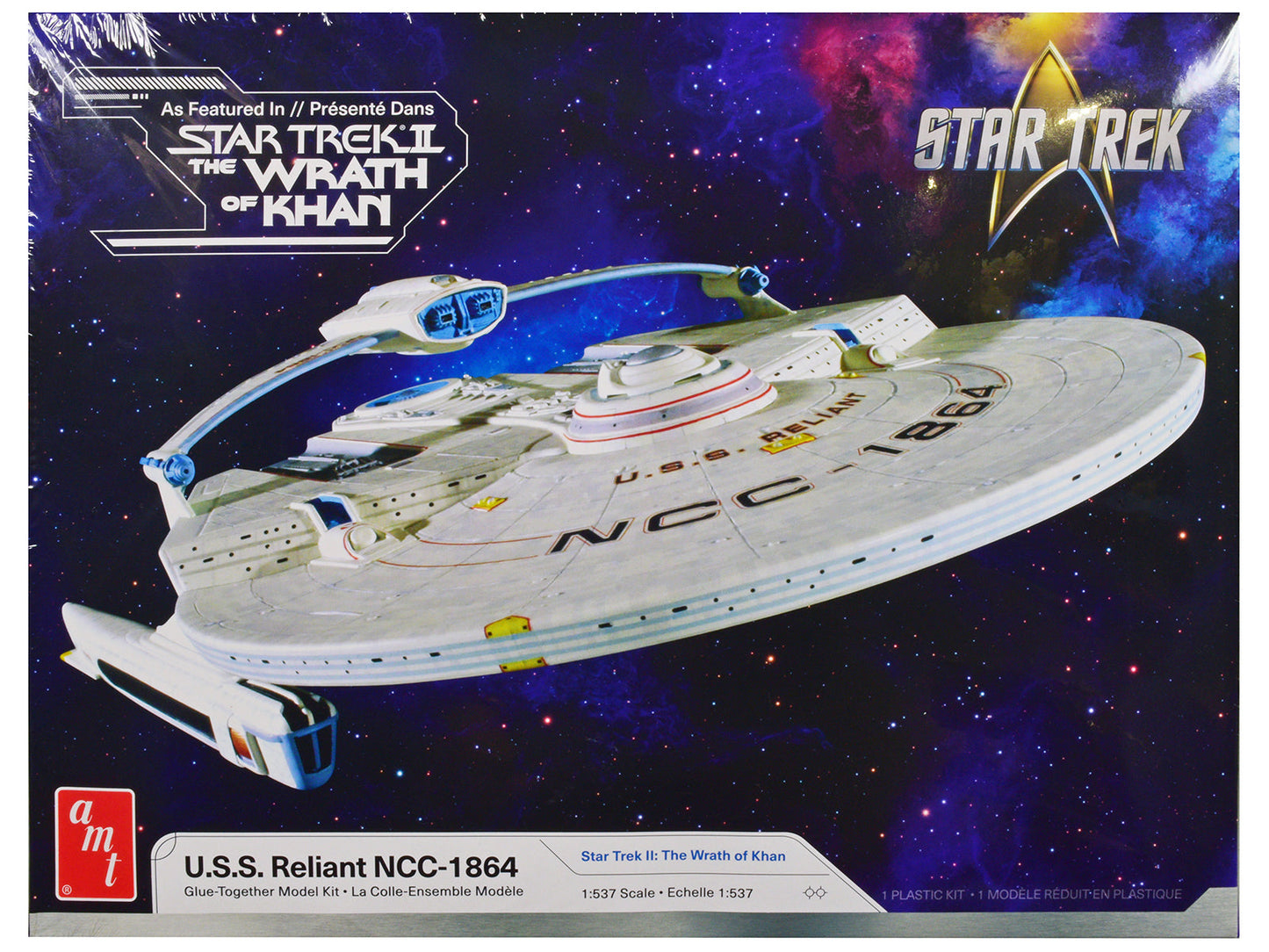 Skill 2 Model Kit U.S.S. Reliant NCC-1864 Space Craft "Star Trek II: The Wrath of Khan" (1982) Movie 1/537 Scale Model by AMT  free shipping USA