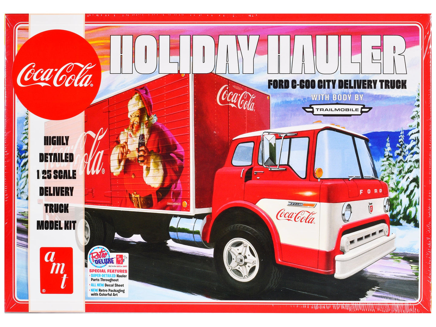 Skill 3 Model Kit Ford C-600 City Delivery Truck "Holiday Hauler - Coca-Cola" 1/25 Scale Model by AMT  free shipping USA