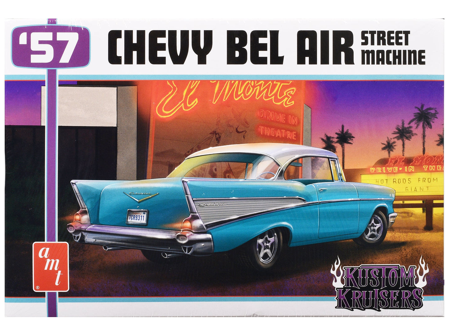 Skill 2 Model Kit 1957 Chevrolet Bel Air Street Machine "Kustom Kruisers" 1/25 Scale Model by AMT  free shipping USA