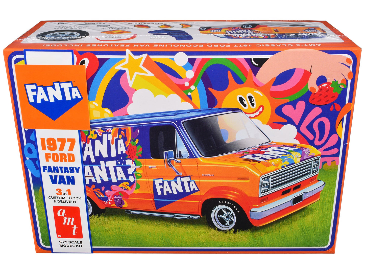 Skill 2 Model Kit 1977 Ford Custom Van "Fanta" 1/25 Scale Model by AMT  free shipping USA