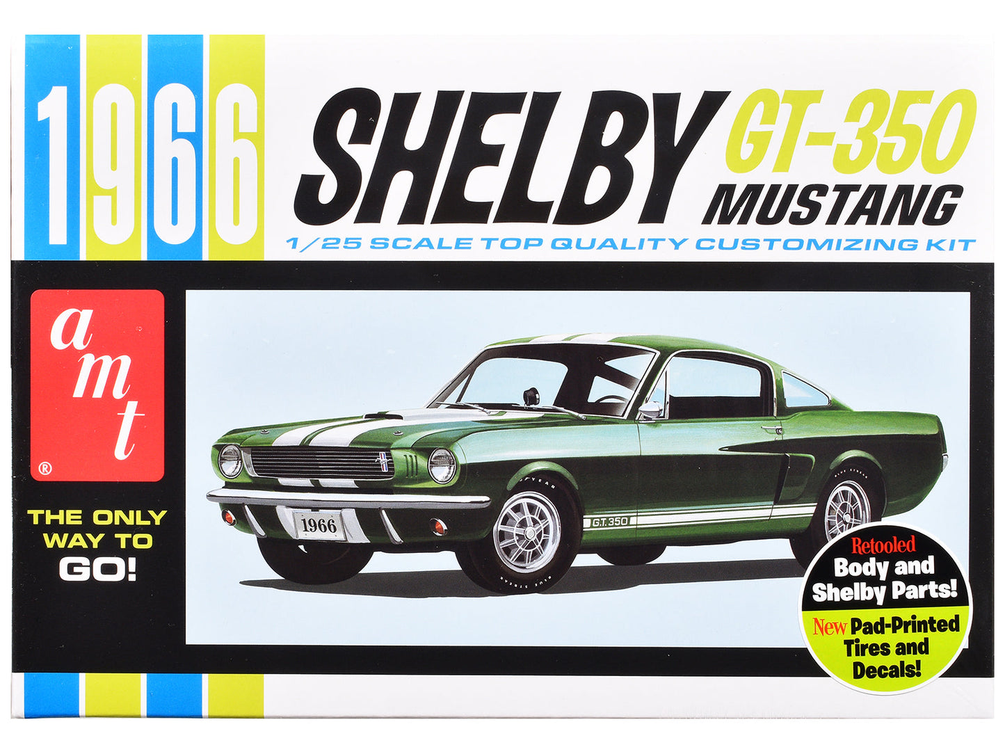 Skill 2 Model Kit 1966 Shelby Mustang GT-350 1/25 Scale Model by AMT  free shipping USA