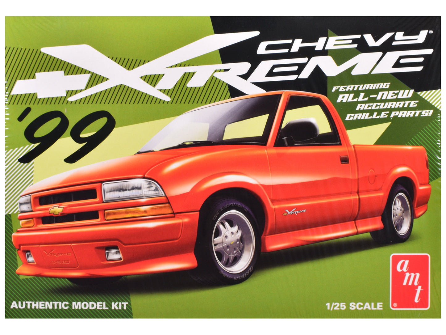 Skill 2 Model Kit 1999 Chevrolet S-10 Xtreme Pickup Truck 1/25 Scale Model by AMT  free shipping USA