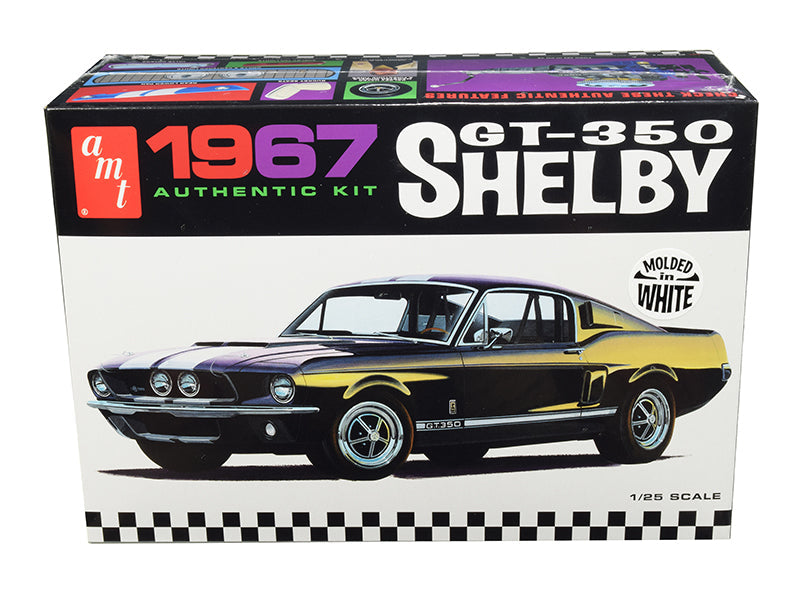 Skill 2 Model Kit 1967 Ford Mustang Shelby GT350 White 1/25 Scale Model by AMT  free shipping USA