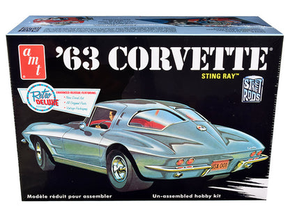 Skill 2 Model Kit 1963 Chevrolet Corvette Stingray 1/25 Scale Model by AMT  free shipping USA