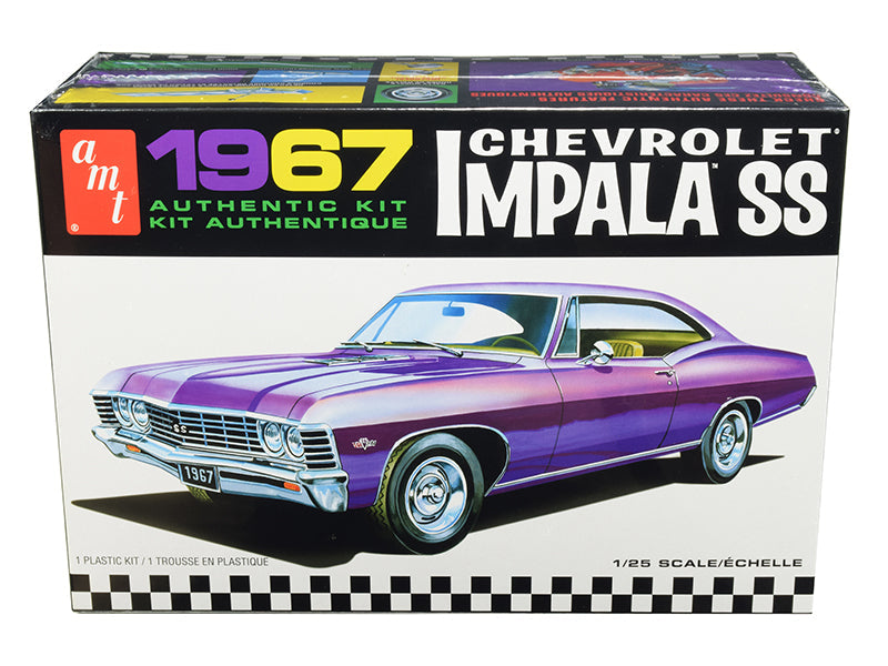 Skill 2 Model Kit 1967 Chevrolet Impala SS 1/25 Scale Model by AMT  free shipping USA