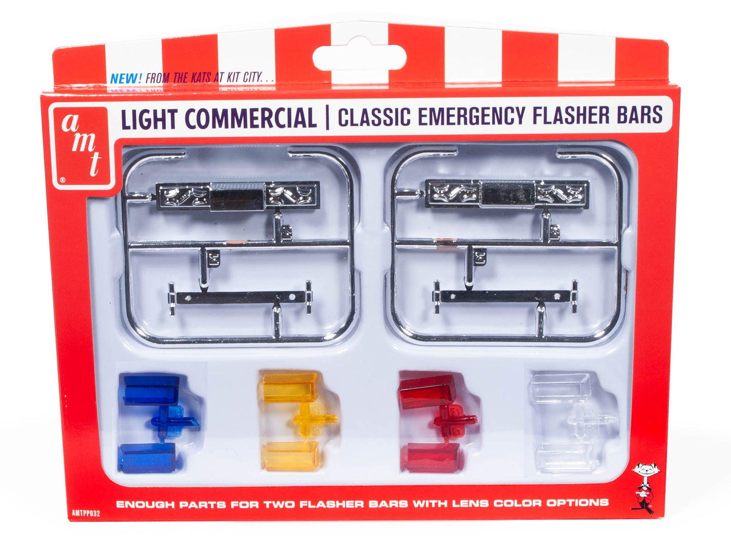 Skill 2 Model Kit Light Commercial Classic Emergency Flasher Bars Set of 10 pieces for 1/25 Scale Model by AMT  free shipping USA
